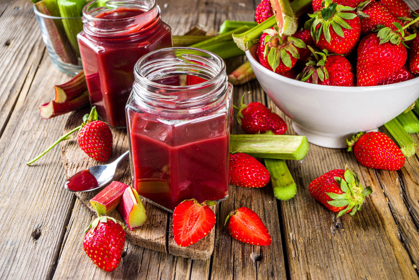 Homemade strawberry rhubarb jam